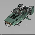 Green Futuristic Car With Unique Design Open Doors And Roof Equipment