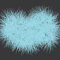 Four Lush Green Grass Clumps on White Background with Natural Texture