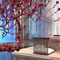 Modern Clubhouse Interior Design With Glass Partitions Lighting Fixtures And City Skyline View