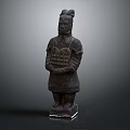 Intricate Terracotta Warrior Sculpture Carving Ancient Chinese Hand Carved Warrior Figure Artwork