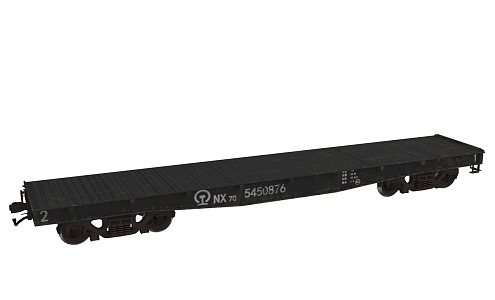 train flat car high-speed rail flat car freight train rail car 3d model