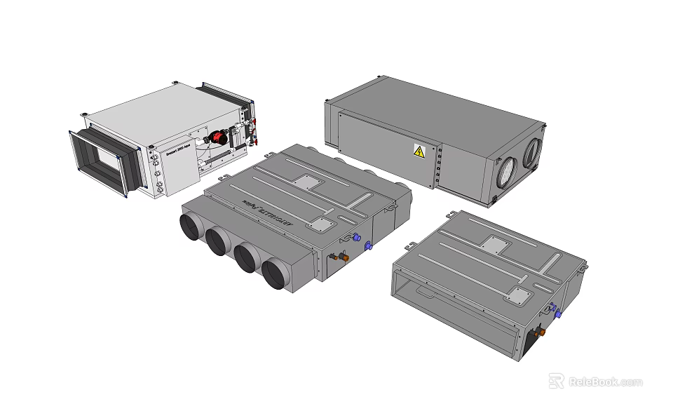 Multiple Air Conditioner Fan Units With Different Designs For Indoor Use 3d model 
