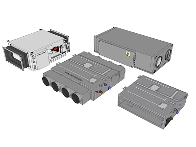 Multiple Air Conditioner Fan Units With Different Designs For Indoor Use 3d model