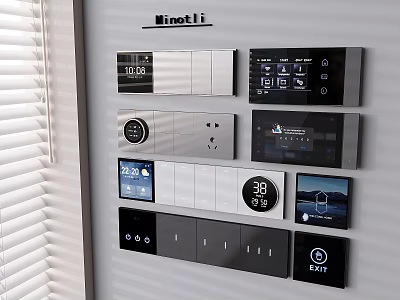 Smart Switch Panels With Multiple Designs Digital Displays And Modern Controls 3d model