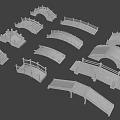 Various Landscape Bridge Models With Decorative Designs And Architectural Styles 3d model