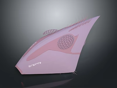Pink Cosmic Spacecraft Design Featuring Streamlined Shape Mesh Structures And Lightyears Text 3d model