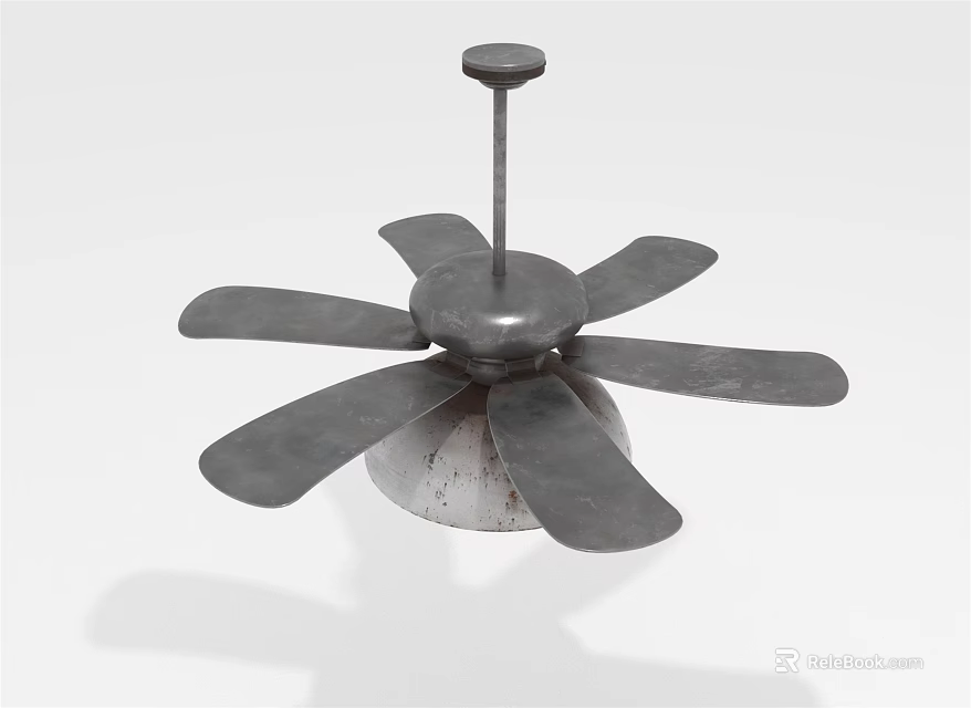 Modern Air Conditioning Fan With Multiple Metal Blades And Sleek Design 3d model 