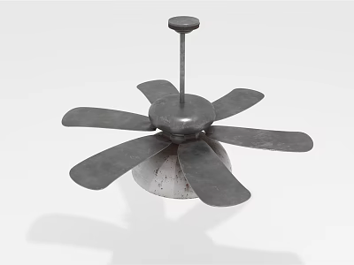 Modern Air Conditioning Fan With Multiple Metal Blades And Sleek Design 3d model