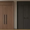 Brown And Black Double Doors With Modern Design For Home Interior