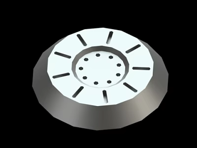 Round Metal Mechanical Part With Central Holes And Radiating Grooves 3d model