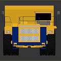 Yellow Heavy Duty Functional Dump Truck with Large Tires Blue Accents for Construction Engineering Tasks