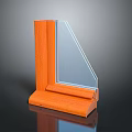 Orange Window Frame With Clear Glass For Modern Home Decor Essentials 3d model