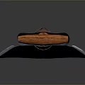 Garden Shovel With Orange Wooden Handle And Metal Blade On Dark Background
