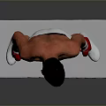 Game Movie Character Boxer Shirtless With Red Boxing Gloves White Shorts Standing On White Pedestal