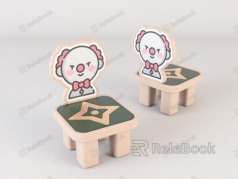 Modern Children's Chair Wooden Children's Stool Beauty model