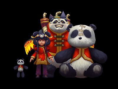 Modern game character panda 3d model