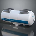 Stiebel Eltron White Cylindrical Water Heater With Blue Stripe And Black Top Covers