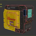 Yellow Ammo Box Storage Container With Red Lettering For Home Organizing And Daily Use