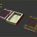 Vintage Purple Cover Books With Gold Ornamentation And Open White Pages