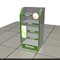 Vivamore White and Green Display Shelf with Multiple Layers for Product 3d model