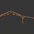 Orange Roof Industrial Factory Building With Metal Support Structure