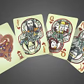 Decorative Heart Suit Playing Cards With Jack Queen King And Ace Illustrations