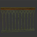 Stylish Arched Baluster Furniture With Black Metal Railings And Wooden Top