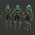 Three Futuristic Game Movie Characters With Silver Spiked Armor Standing Hand In Hand