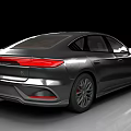 Modern Black Sedan With Streamlined Body Front Grille And Red Brake Calipers