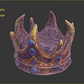 Ornate Decorative Crown With Golden Frame Blue Gemstones And Colorful Accents