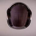 Red Retro Helmet Featuring Metal Trim And Brown Interior Lining Design