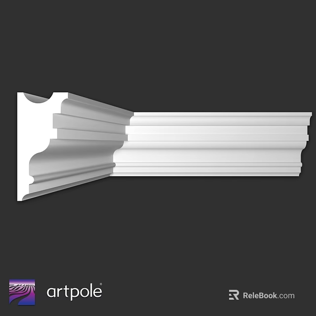 White Layered Ornamental Architectural Component For Interior Decorative Trim 3d model 
