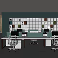 Modern open office area 3d model