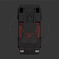 Classic Sports Car With Dark Body Red Interior Gold Wheels Square Headlights And Rear Spoiler