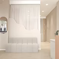 Elegant Hair And Beauty Salon Interior With Comfortable Chairs Mirrored Walls And Floral Decor