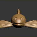 Decorative Golden Fish Figurine With Shiny Metallic Surface And Detailed Fins