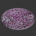 Modern Circular Maze Design With Red Pathway In 3D Visual Rendering 3d model