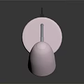 Pastel Pink Table Lamp With Curved Metal Stand And White Base For Home Office