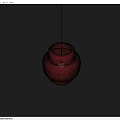 Pink Mesh Hanging Chandelier With Hollow Spherical Design And Lighting Shadow