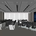 modern monitoring room 3d model