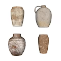Rustic Ceramic Vessels With Textured Surfaces And Earth Tones For Home Decor 3d model