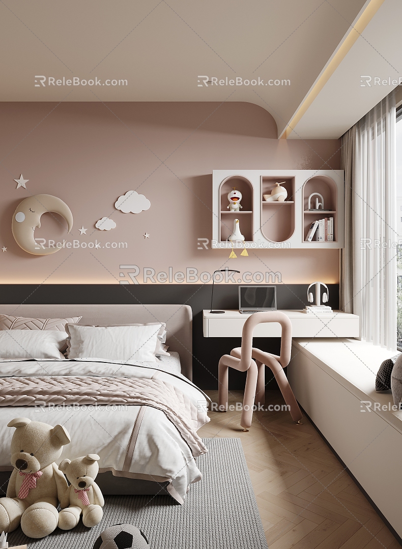 Modern Girls Room 3d model