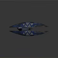 Sci Fi Spaceship Streamlined Design Blue Gray Color Wing Like Structures And Pink Accents 3d model
