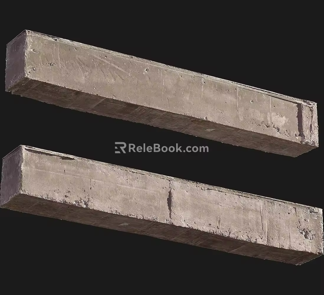 concrete beam construction beam cement column square cement column 3d model
