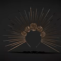 Luxurious Golden Crown Jewelry Featuring Radiant Spiked Design And Clear Gemstones