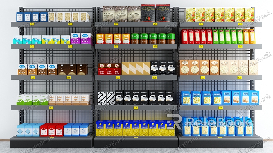 Modern shelf supermarket container model