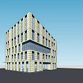 Modern Office Building Exterior With Glass Facade And Brick Structure Design