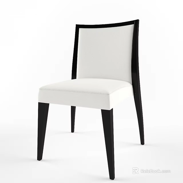 Modern White And Black Office Chair With Cushioned Seat High Back And Sleek Design 3d model 