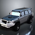 Tough Silver Off-road Vehicle By FLOTORS With Roof Antenna Front Bumper And Off-road Tires