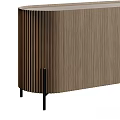 Modern Stylish Entryway And Side Cabinets With Pleated Design Black Legs Set